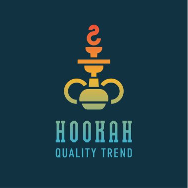 Shisha hookah for tobacco smoking and mixtures your company brand, quality gradientyny contour logotype