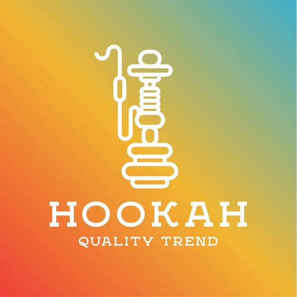 Shisha hookah for tobacco smoking and mixtures your company brand, quality gradientyny contour logotype — Stockový vektor