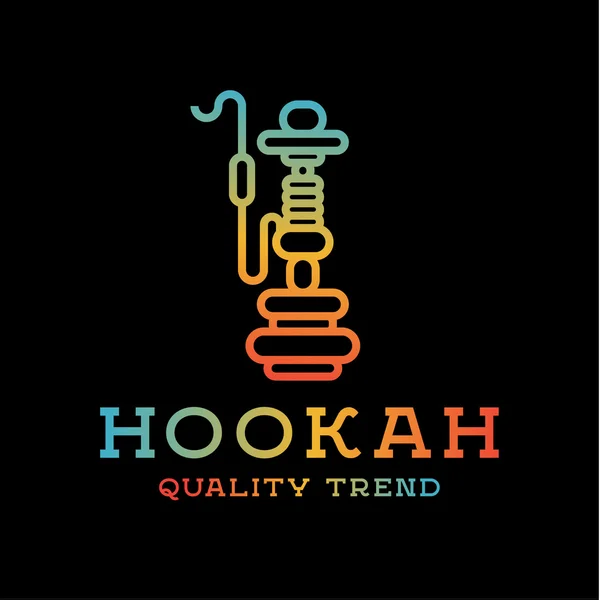 Shisha hookah for tobacco smoking and mixtures your company brand, quality gradientyny contour logotype — Stock Vector