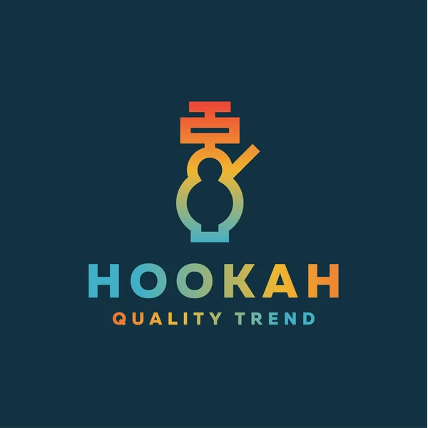 Shisha hookah for tobacco smoking and mixtures your company brand, quality gradientyny contour logotype — Stock Vector