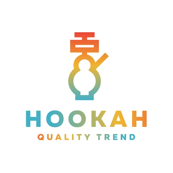 Shisha hookah for tobacco smoking and mixtures your company brand, quality gradientyny contour logotype — Stock Vector