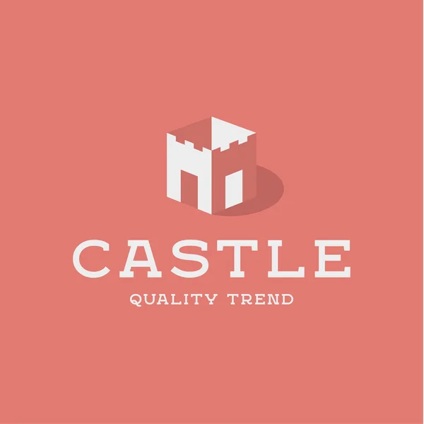 Castle fortress brand logo design trendy flat style unique for the company — Stock Vector