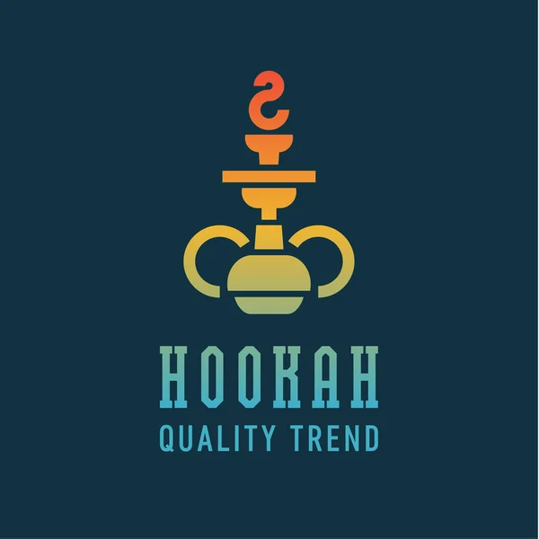 Shisha hookah para fumar tabaco y mezclas su marca de la empresa, calidad gradientyny contorno logotipo — Vector de stock