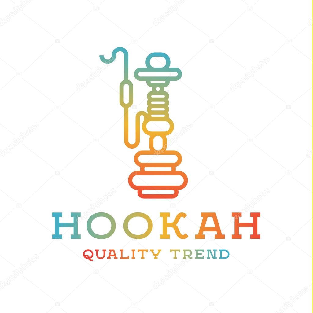 Shisha hookah for tobacco smoking and smoking mixtures for your company brand, quality gradientyny contour logotype flat
