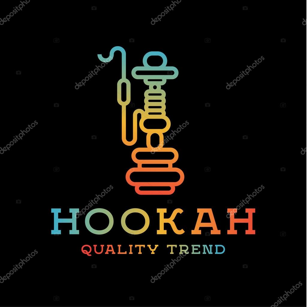 Shisha hookah for tobacco smoking and smoking mixtures for your company brand, quality gradientyny contour logotype flat