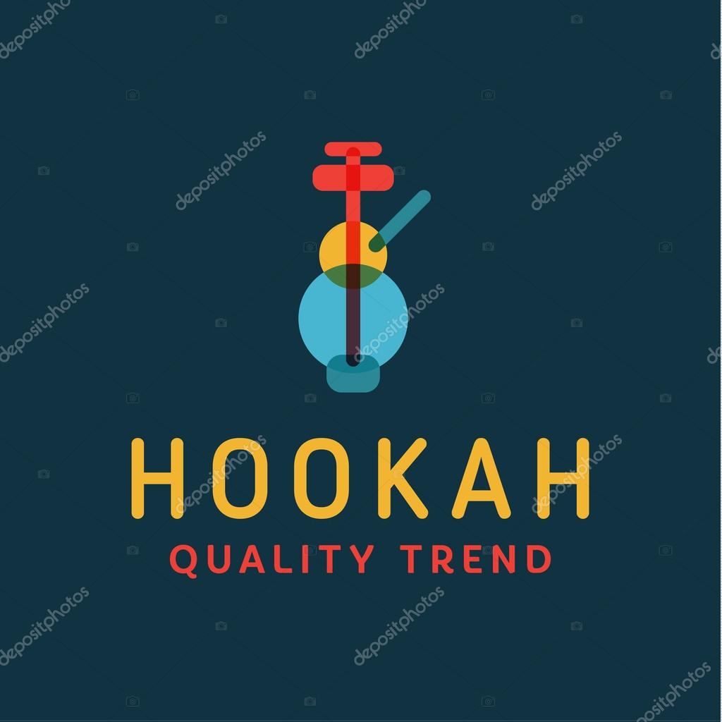 Hookah smoking shisha tobacco brand for your company, a quality logotype flat