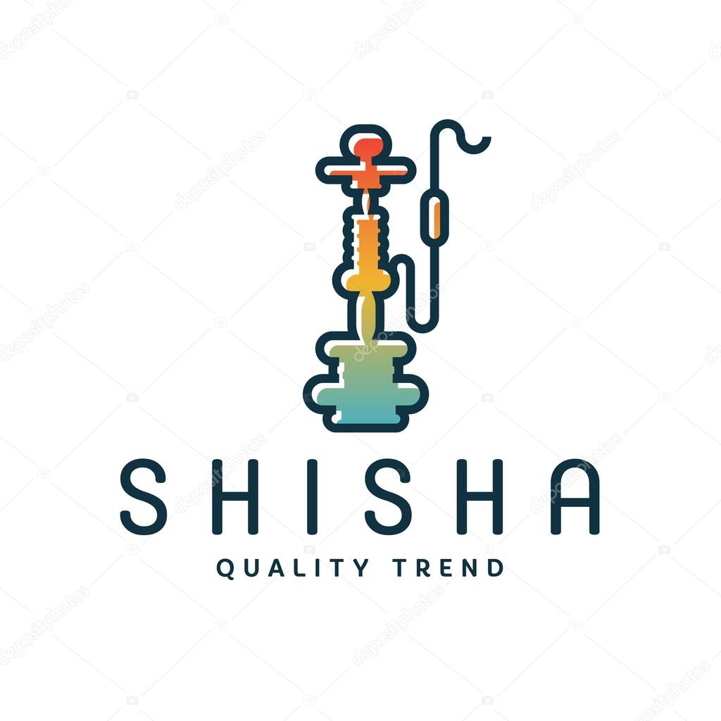 Shisha hookah for tobacco smoking and smoking mixtures for your company brand, quality gradientyny contour logotype flat