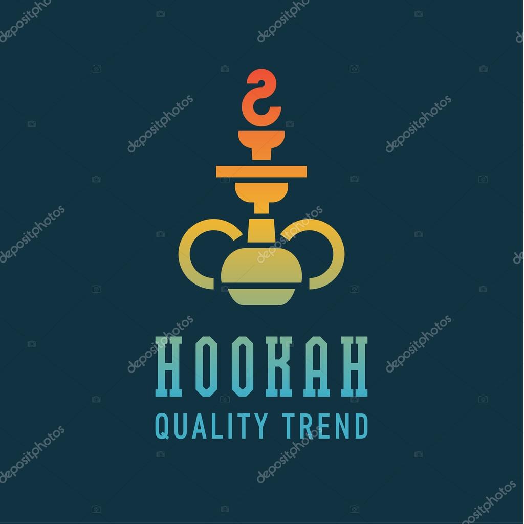 Shisha hookah for tobacco smoking and smoking mixtures for your company brand, quality gradientyny contour logotype flat