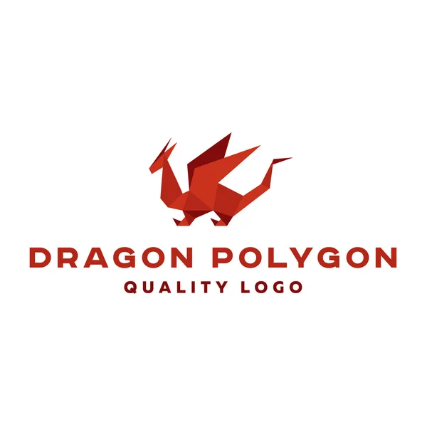 Polygon dragon origami vector logo professional quality excellent — ストックベクタ