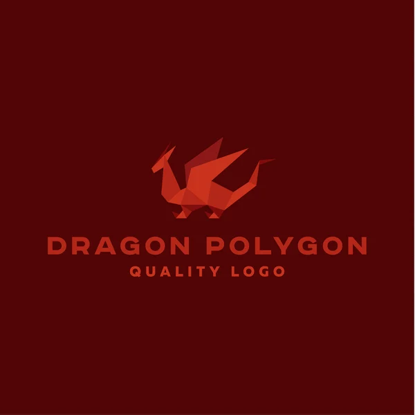 Dragón polígono origami vector logo calidad profesional excelente — Archivo Imágenes Vectoriales