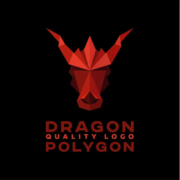 Cabeza polígono dragón origami vector logo profesional calidad excelente — Archivo Imágenes Vectoriales