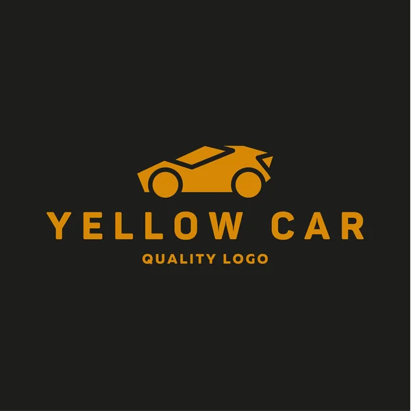 Yellow abstraction car icon vector logo flat style art — Stock Vector