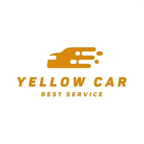 Amarelo abstração carro ícone vetor logotipo arte estilo plano — Vetor de Stock