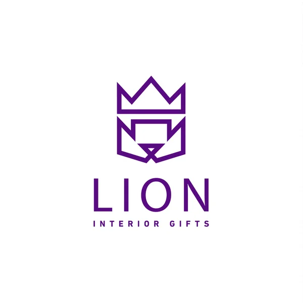 Lví koruna jako trend logo dárky ploché styl umění — Stockový vektor