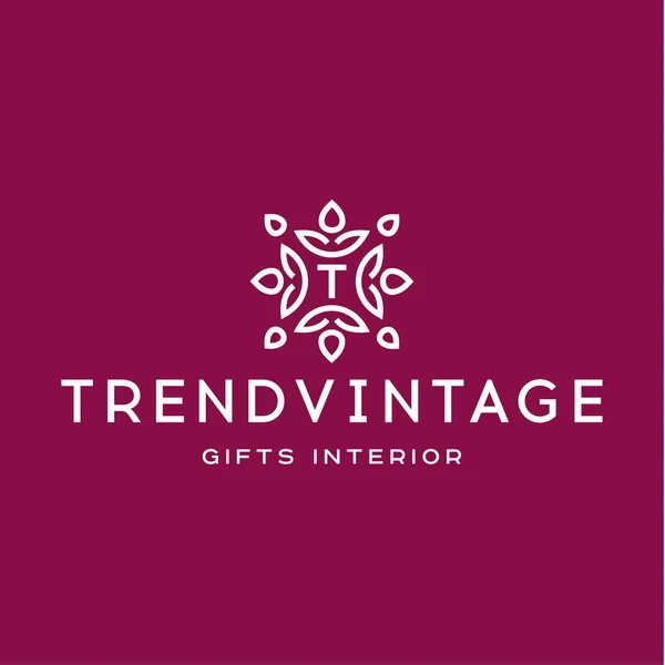 Lettre T Monogramme motif tendance vintage logos vectoriel art de qualité — Image vectorielle