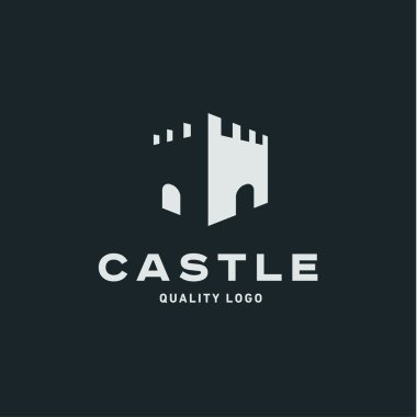 Soyut Kalesi kale düz Kalite logo vektör işareti eğilimleri