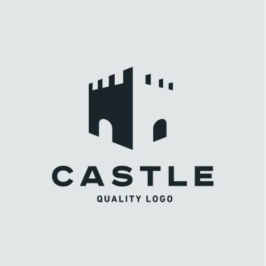 Soyut Kalesi kale düz Kalite logo vektör işareti eğilimleri