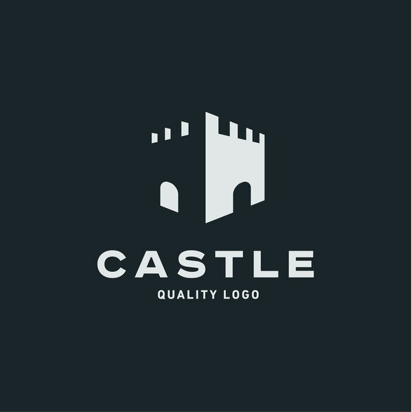 Abstract castle fortress trending flat quality logo vector sign