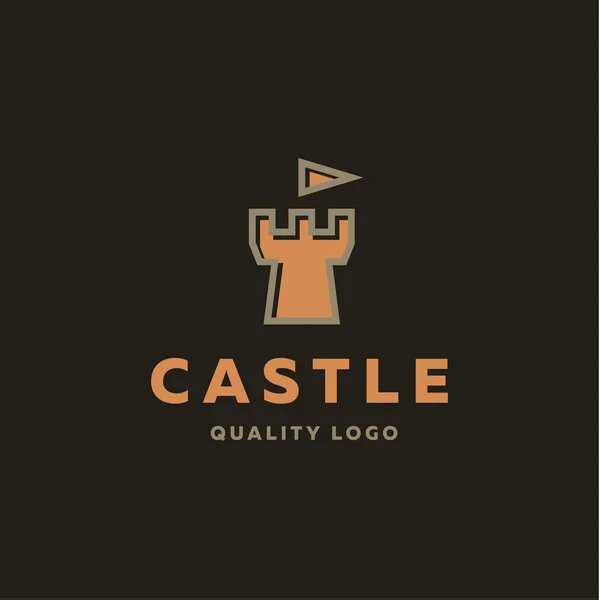 Streszczenie zamku Forteca trendów płaski jakości logo wektor znak — Wektor stockowy