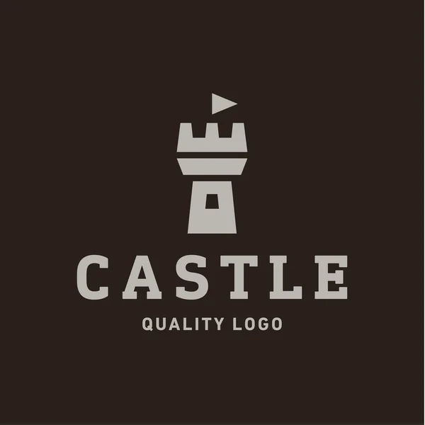 Abstrato castelo fortaleza tendência plana qualidade logotipo vetor sinal —  Vetores de Stock