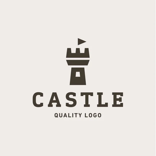 Castillo abstracto fortaleza tendencia plana calidad logotipo vector signo — Archivo Imágenes Vectoriales