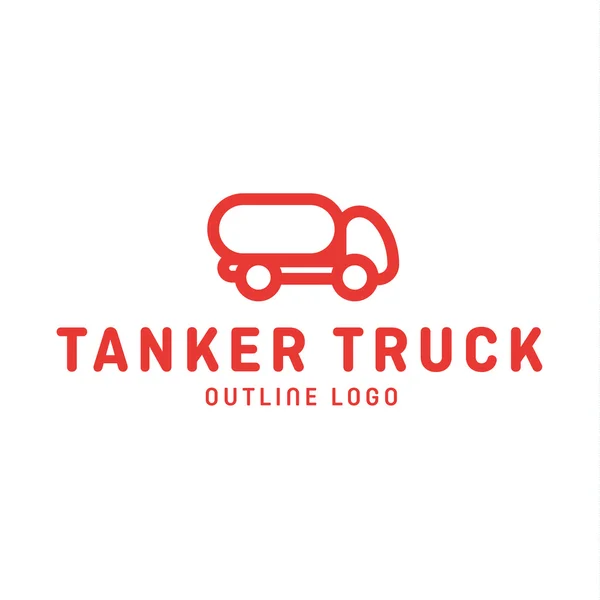 Camion trend una linea di contorno qualità vettoriale logo stile arte piatta — Vettoriale Stock