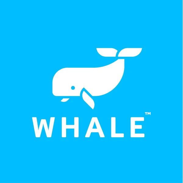 Whale logotyp abstrakt trendiga platt stilikon. — Stock vektor