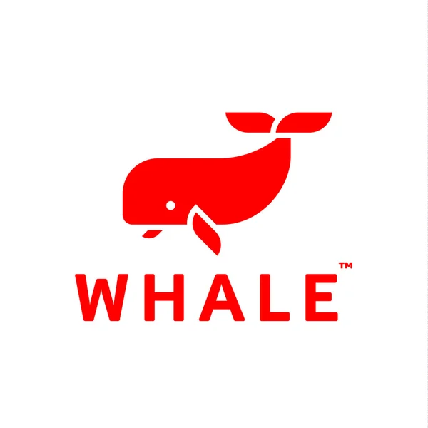 Logo baleine abstrait tendance style plat icône . — Image vectorielle