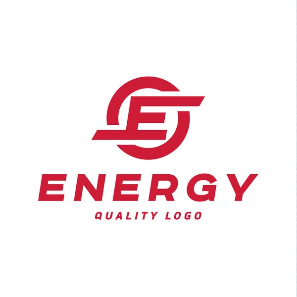 Techno energy sign with the letter E vector style flat art — Stock Vector