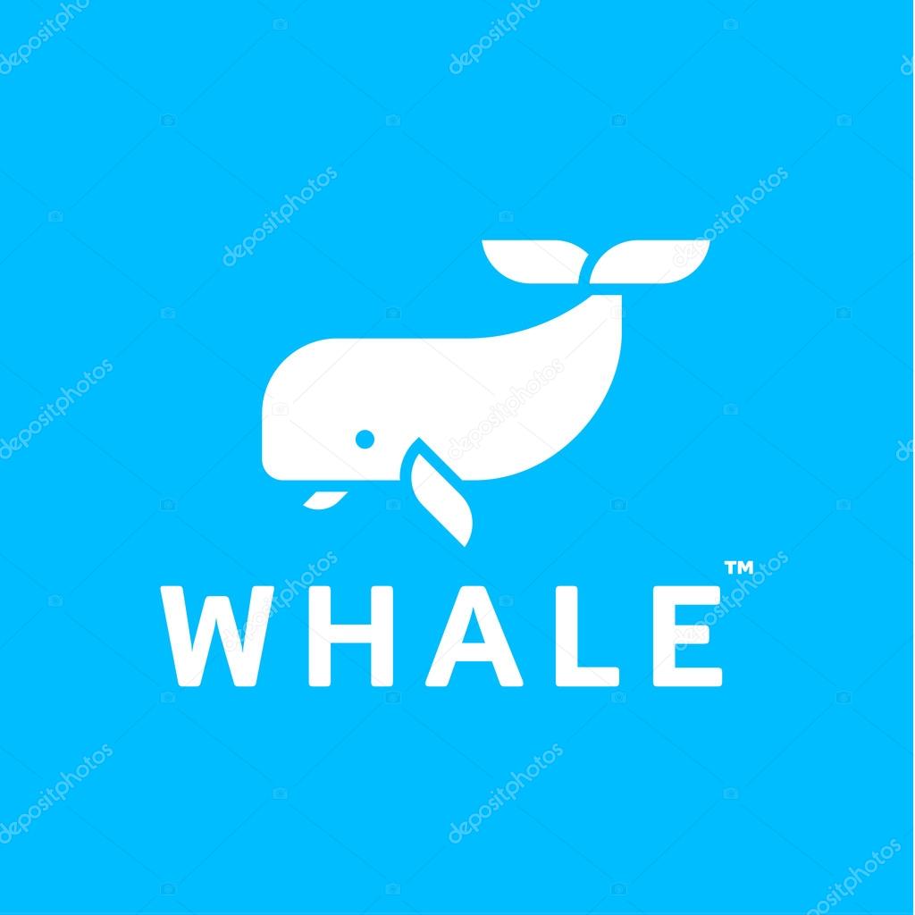Whale logo abstract trendy flat style icon