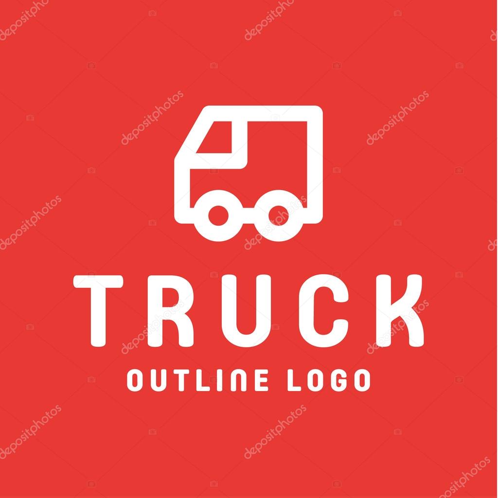 Truck trending an outline line quality vector style flat art