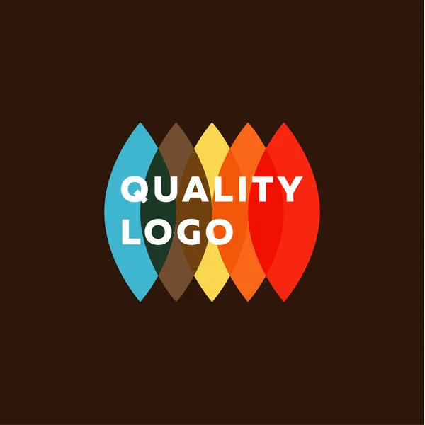 Colored flat semicircle style, quality mark logo — Stok Vektör