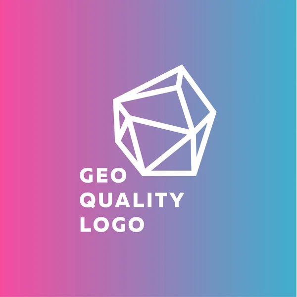 Outline gradiente segno pietra stile tendenza in una linea di alta qualità logo geologico — Vettoriale Stock