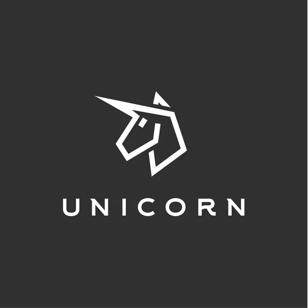 Unicorn illustration line flat style vector — Stok Vektör