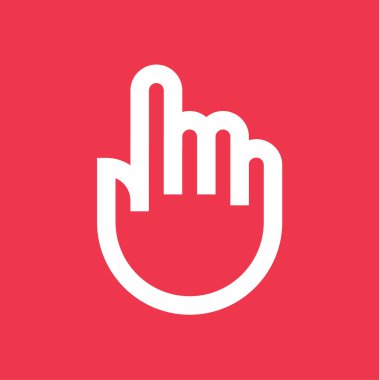 Dokunmatik parmak işaretçi simgesi anahat satırı düz stil trend