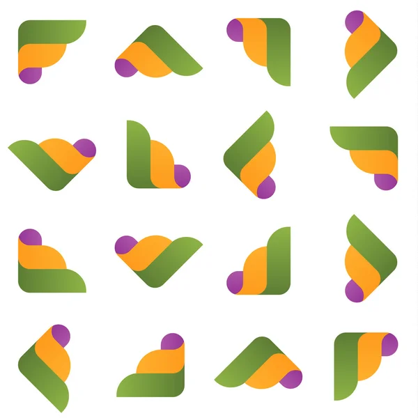 F、手紙、ボリューム グラデーションの抽象的なロゴ アイコンを反転、波 — ストックベクタ
