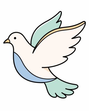 Güvercin kuş simgesi, özet biçimi