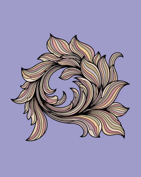 Soyut çiçek süslemesinin vektör çizimi