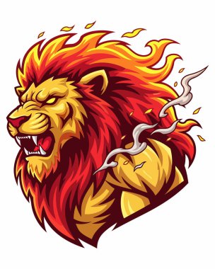 Ateş resimli aslan..