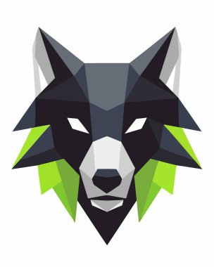 Yeşil renk vektörlü kurt başı