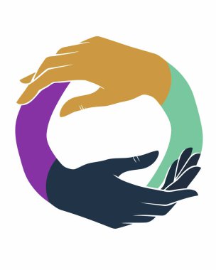 Uluslararası Kadınlar Günü 2026 için güçlü bir birlik ve destek sembolü, farklı renklerde elleri bir daire oluşturan, eşitlik ve kadınların güçlendirilmesinde çeşitliliği, dahil edilmeyi ve dayanışmayı temsil eden,.