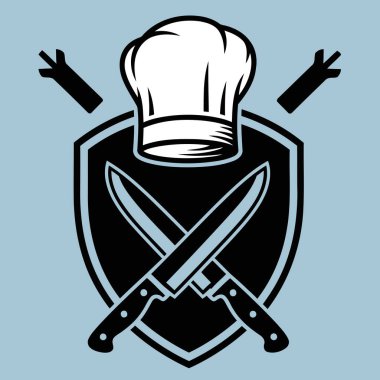 Bıçaklı şef şapkası ve çapraz kollar