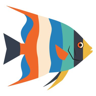 beyaz arkaplanda balık vektör illüstrasyonu