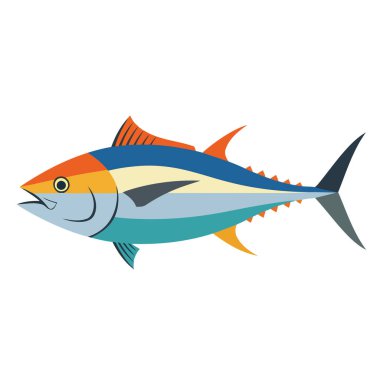 deniz hayvanı balığı çizgi film vektör çizimi grafik tasarımı