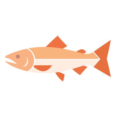 Balık yassı ikon. Vektör illüstrasyonu, logo tasarımı