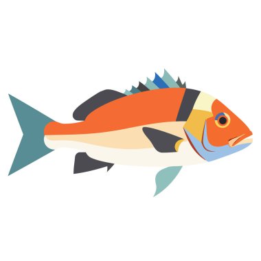 Balık çizgi film ikonu. Web ve mobil tasarım için vektör illüstrasyonu.