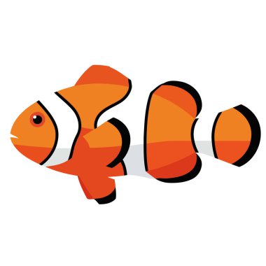 Beyaz arkaplandaki karikatür sevimli balığın vektör çizimi