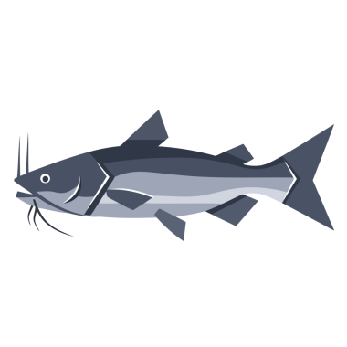 izole edilmiş deniz balığı ikonu vektör çizimi