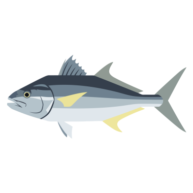 ton balığı simgesi çizgi film vektör illüstrasyonu