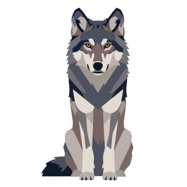 Ormandaki kurt. Çizgi film tarzında vektör illüstrasyonu